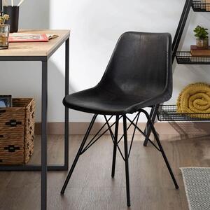 Černá koženková jídelní židle Kave Home Lionela