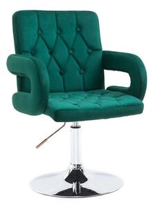 LuxuryForm DESIGN Židle BOSTON VELUR na stříbrném talíři - zelená