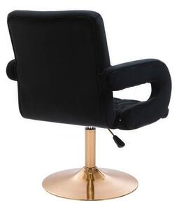 LuxuryForm Židle BOSTON VELUR na zlatém talíři - černá