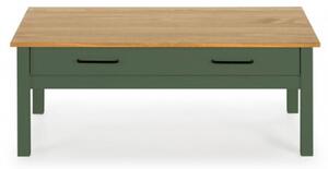 Olivově zelený borovicový konferenční stolek Marckeric Miranda 100 x 55 cm