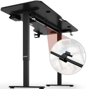 FurniGO Výškově nastavitelný kancelářský stůl černý-160x75x118 cm
