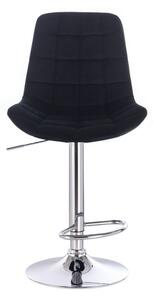 LuxuryForm Barová židle PARIS VELUR na stříbrném talíři - černá