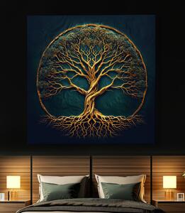Obraz na plátně - Strom života Emeraldový sen FeelHappy.cz Velikost obrazu: 60 x 60 cm