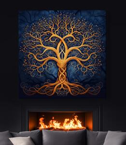 Obraz na plátně - Strom života Zlatá moudrost FeelHappy.cz Velikost obrazu: 80 x 80 cm