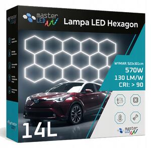 Hexagon Lampa LED 523x301 cm XXL Sufitowa Panel Osvětlení do garáže