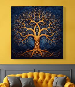 Obraz na plátně - Strom života Zlatá moudrost FeelHappy.cz Velikost obrazu: 40 x 40 cm