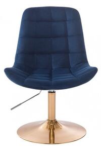 LuxuryForm Židle PARIS VELUR na zlatém talíři - modrá