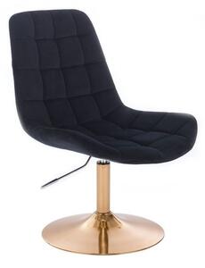 LuxuryForm Židle PARIS VELUR na zlatém talíři - černá