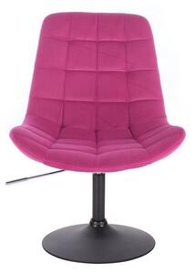 LuxuryForm Židle PARIS VELUR na černém talíři - růžová