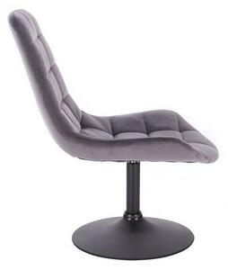 LuxuryForm Židle PARIS VELUR na černém talíři - šedá