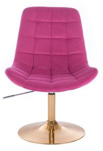 LuxuryForm Židle PARIS VELUR na zlatém talíři - růžová