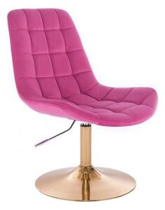 Židle PARIS VELUR na zlatém talíři - růžová