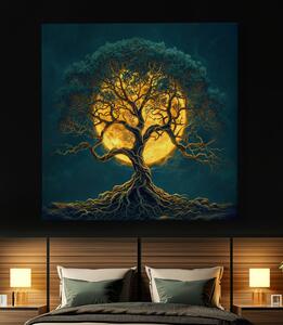 Obraz na plátně - Strom života Zářivý úplněk FeelHappy.cz Velikost obrazu: 40 x 40 cm