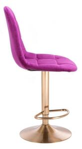 LuxuryForm Barová židle SAMSON VELUR na zlatém talíři - fuchsie