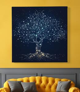Obraz na plátně - Strom života Zářivé souhvězdí FeelHappy.cz Velikost obrazu: 60 x 60 cm