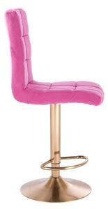 Barová židle TOLEDO VELUR na zlatém talíři - růžová