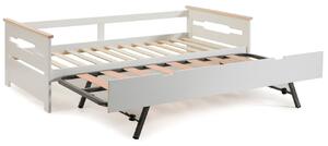 Bílá borovicová rozkládací postel Marckeric Ellisa III. 90 x 190 cm