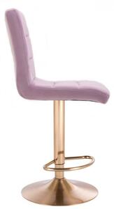 LuxuryForm Barová židle TOLEDO VELUR na zlatém talíři - fialový vřes