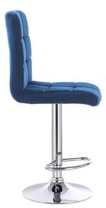 LuxuryForm Barová židle TOLEDO VELUR na stříbrném talíři - modrá