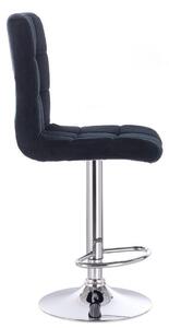 LuxuryForm Barová židle TOLEDO VELUR na stříbrném talíři - černá