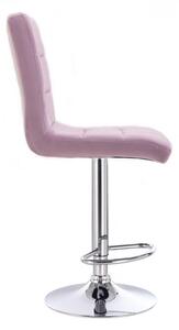 LuxuryForm Barová židle TOLEDO VELUR na stříbrném talíři - fialový vřes