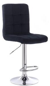 LuxuryForm Barová židle TOLEDO VELUR na stříbrném talíři - černá