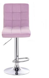 LuxuryForm Barová židle TOLEDO VELUR na stříbrném talíři - fialový vřes