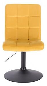 Židle TOLEDO VELUR na černém talíři - žlutá