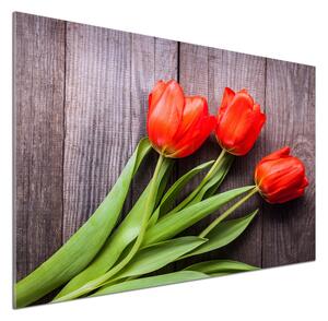 Panel do kuchyně Červené tulipány pl-pksh-100x70-f-137777387