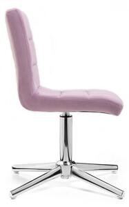 Židle TOLEDO VELUR na stříbrném kříži - fialový vřes