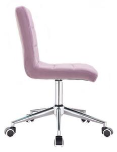 Židle TOLEDO VELUR na stříbrné podstavě s kolečky - fialový vřes