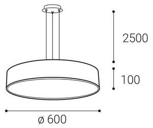LED2 Závěsné LED osvětlení na lanku MONO, 60W, 3000K/4000K, kulaté, černé 3271353