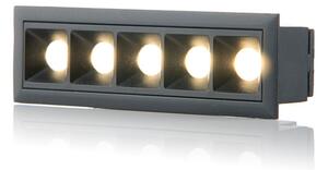 LED2 Zápustné bodové LED osvětlení LINEAR, 10W, teplá bílá, hranaté, černé 2250933