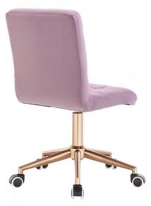 Židle TOLEDO VELUR na zlaté podstavě s kolečky - fialový vřes