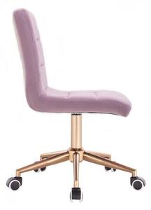 Židle TOLEDO VELUR na zlaté podstavě s kolečky - fialový vřes