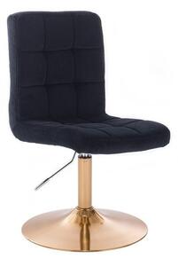 LuxuryForm Židle TOLEDO VELUR na zlatém talíři - černá
