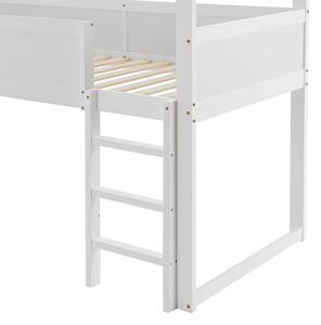 FurniGO Dětská patrová postel Josy 90 x 200 cm - bílá
