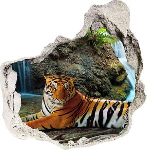 Díra 3D fototapeta nálepka Tygr vodopád nd-p-70563855