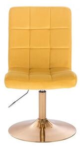 LuxuryForm Židle TOLEDO VELUR na zlatém talíři - žlutá