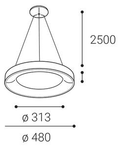 LED2 Závěsné LED osvětlení na lanku BELLA, 40W, 3000K/4000K, kruhové, bílé 3270351