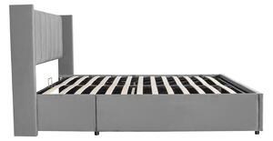FurniGO Čalouněná postel Savona 140 x 200 cm - světle šedá