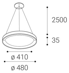 LED2 Závěsné LED osvětlení na lanku BELLA, 38W, 3000K/4000K, kruhové, černé 3271853