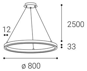 LED2 Závěsné LED osvětlení na lanku CIRCLE, 62W, teplá bílá, kruhové, bílé 3271031