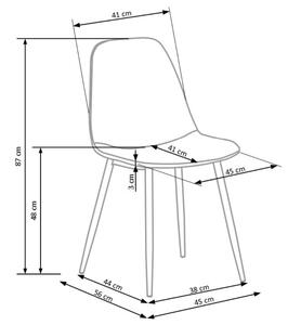 Jídelní židle CAROLINA šedá/dub medový
