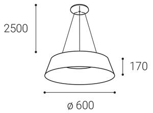 LED2 Závěsné LED osvětlení na lanku KATY, 60W, 3000K/4000K, kulaté, hnědé 3272758