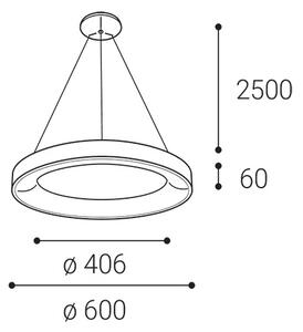 LED2 Závěsné LED osvětlení na lanku BELLA, 50W, 3000K/4000K, kruhové, černé 3270453
