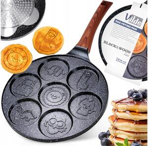 Pánev na vejce žulová 7 otvorů 26 cm VILDE Black&Wood Indukce