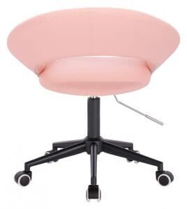 LuxuryForm Židle NAPOLI na černé podstavě s kolečky - růžová