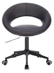 LuxuryForm Židle NAPOLI na černé podstavě s kolečky - černá