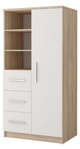 Idzczak Meble Knihovna OMEGA 80 cm dub sonoma/bílá